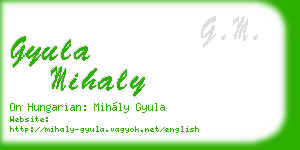 gyula mihaly business card